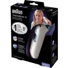 Braun ThermoScan 6 Contact Thermometer in White - Accurate, Fast, and Reliable Temperature Reading (SKU: 4022167652300)